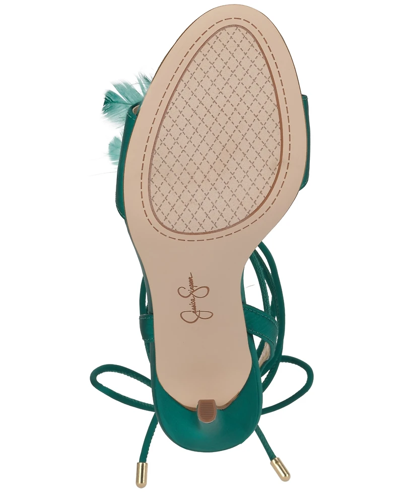 Jessica Simpson Women's Jenzin Feather Wrap Dress Sandals