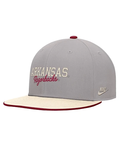 Nike Men's Pewter Arkansas Razorbacks Vintage Script Pro Dri-fit Snapback Hat