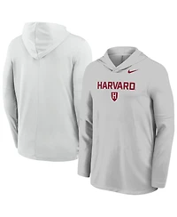 Nike Men's Gray Harvard Crimson Sideline Dri-fit Lightweight Hooded Sweatshirt