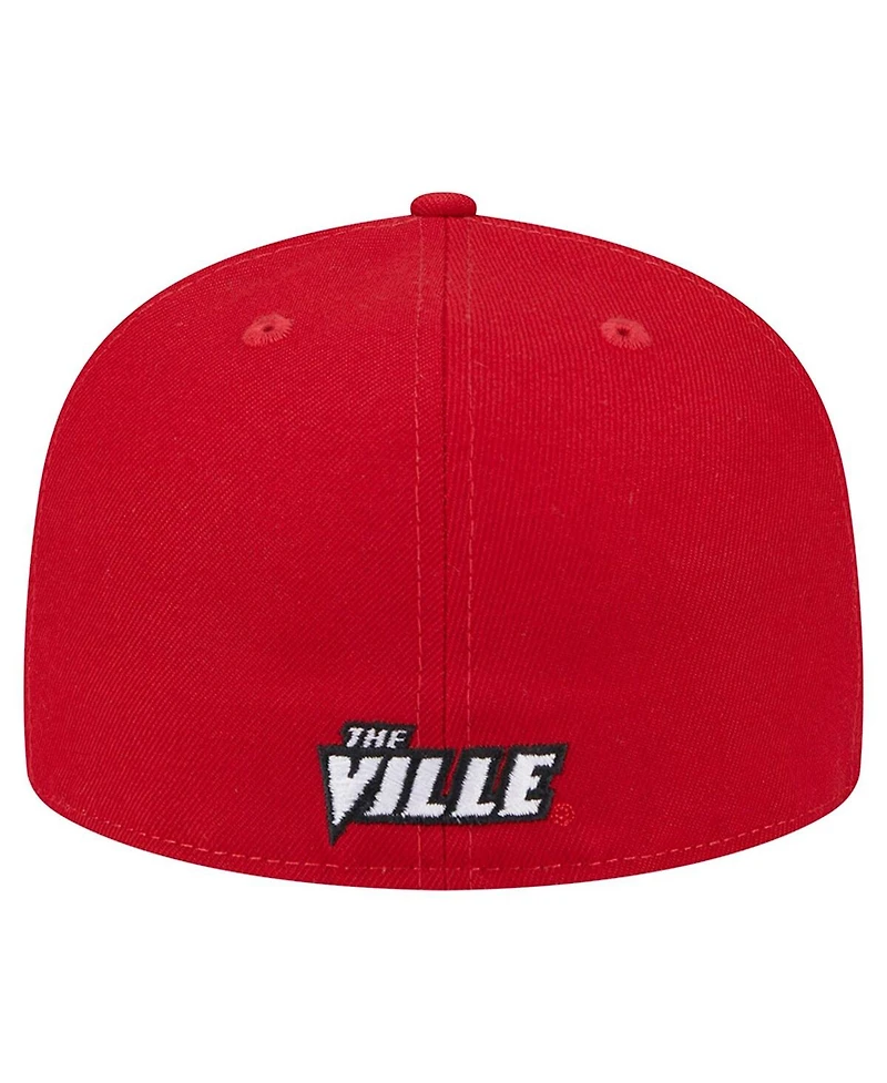 New Era Men's Red Louisville Cardinals 59FIFTY Fitted Hat