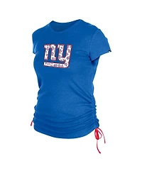 New Era Women's Royal York Giants Ruched Side T-Shirt