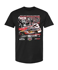 Checkered Flag Sports Men's Black Austin Dillon 2025 Cook Out 400 Race Winner T-Shirt