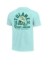 Image One Big Boys and Girls Teal Tulane Green Wave Comfort Colors Mascot Overlay T-Shirt