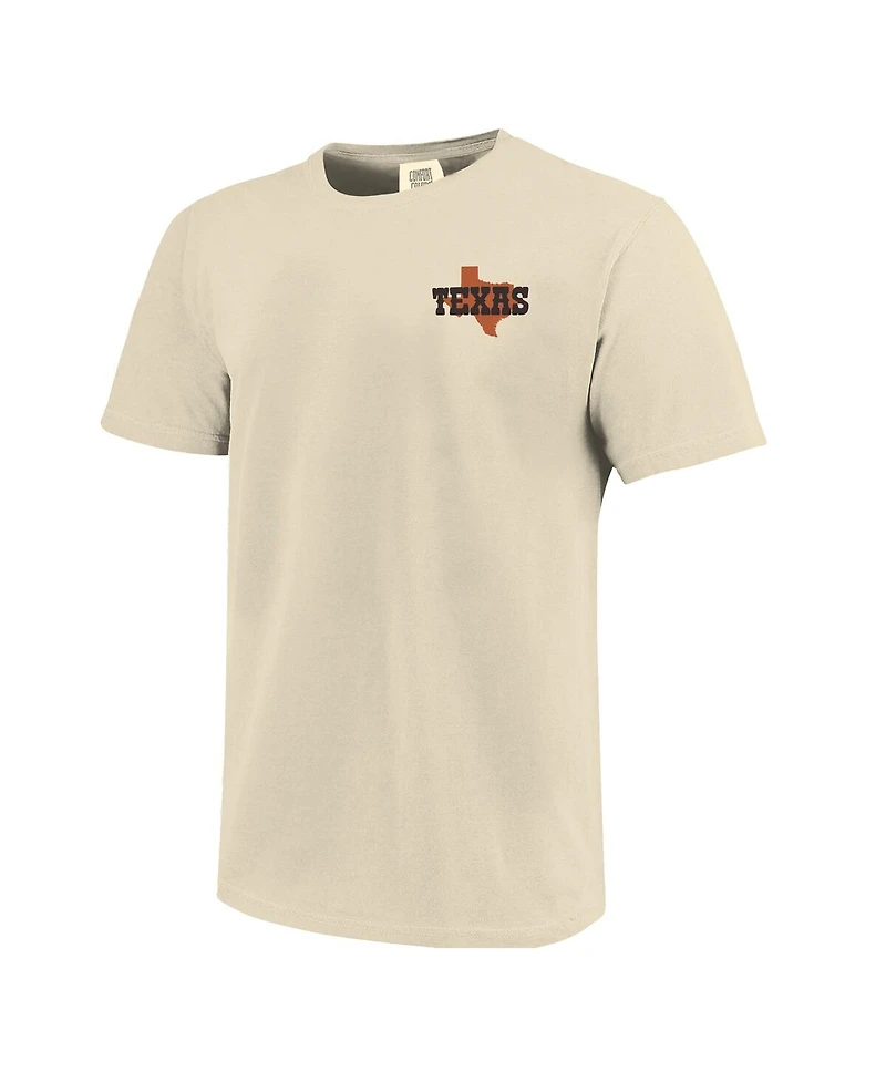 Image One Men's and Women's Natural Texas Longhorns Hyper Local Stadium Mascot Skyline T-Shirt