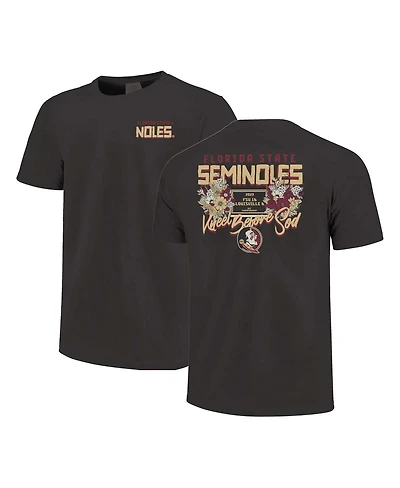 Image One Men's and Women's Black Florida State Seminoles Bouquet Hyper Local Comfort Colors T-Shirt