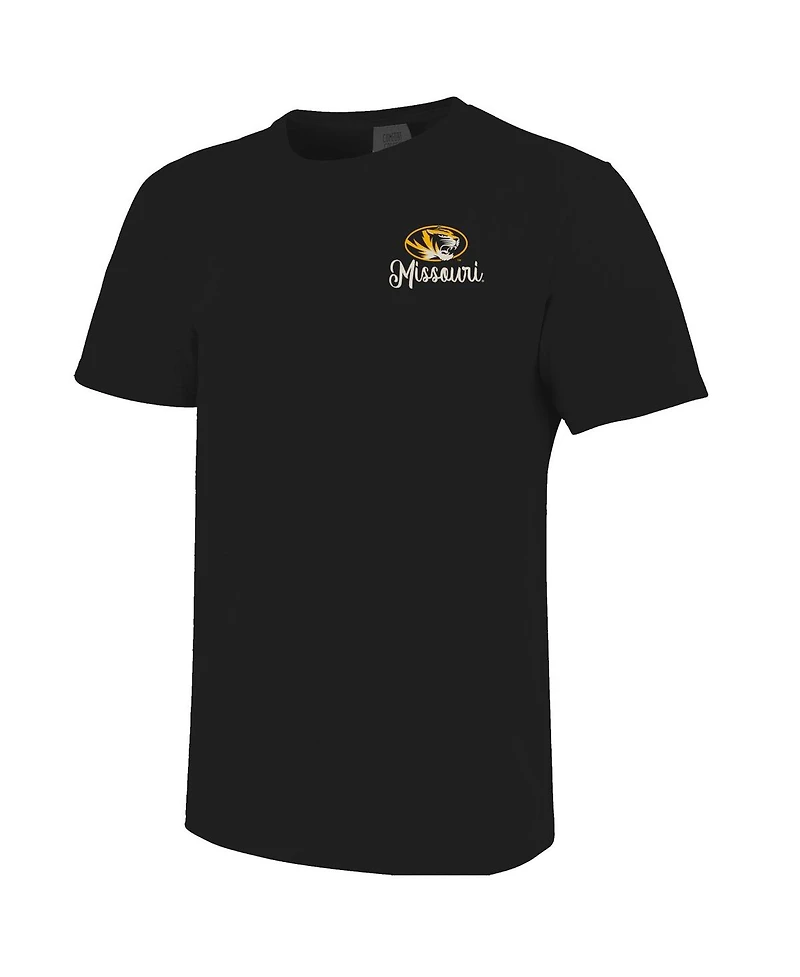 Image One Women's Black Missouri Tigers Comfort Colors Campus Scene Drawing Script T-Shirt
