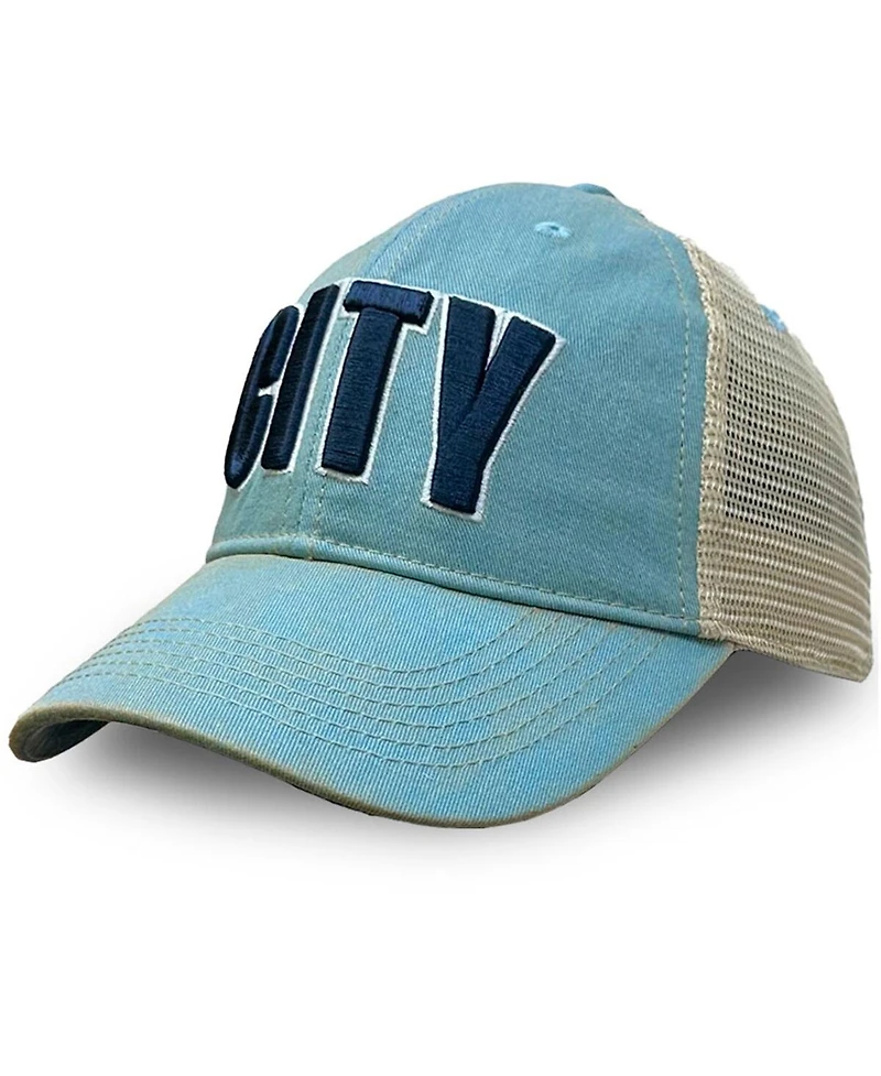 1863FC Men's Sky Blue Manchester City Washed Trucker Adjustable Hat