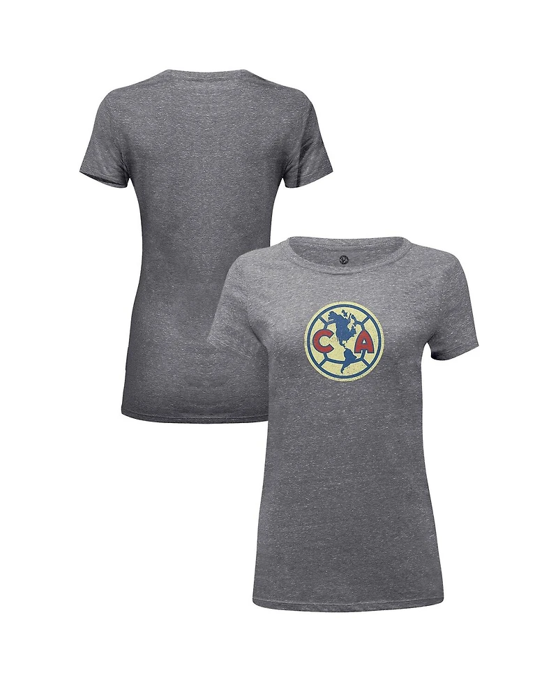1863FC Women's Heather Gray Club America Color Badge Tri-Blend T-Shirt