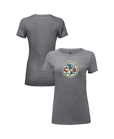 1863FC Women's Heather Gray Club America Color Badge Tri-Blend T-Shirt