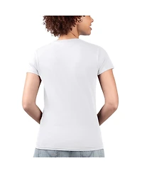 G-iii 4Her by Carl Banks Women's White Milwaukee Brewers Super-Slim Fit Lightweight City Graphic V-Neck T-Shirt
