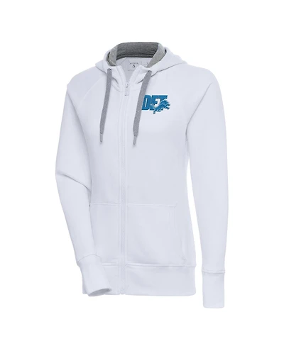 Antigua Women's White Detroit Lions Victory Full-Zip Hoodie