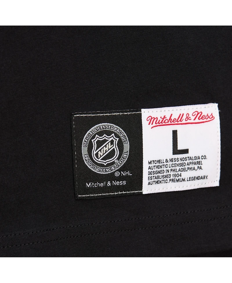 Mitchell & Ness Men's Mario Lemieux Black Pittsburgh Penguins Premium Nickname Vintage Logo T-Shirt