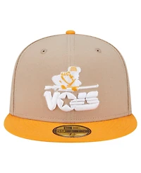 New Era Men's Khaki Tennessee Volunteers Throwback Two-Tone 59FIFTY Fitted Hat