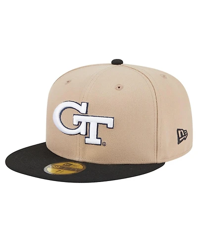 New Era Men's Khaki Georgia Tech Yellow Jackets Two-Tone 59FIFTY Fitted Hat