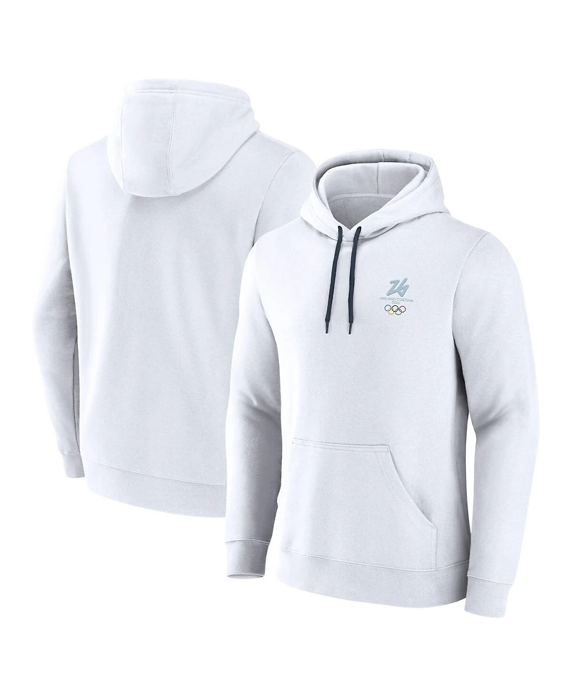 Fanatics Men's White Milano Cortina 2026 Winter Olympics Fleece Pullover Hoodie