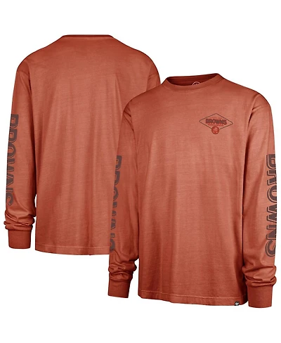 '47 Brand Men's Orange Cleveland Browns Cairn Ravine Foundation Throwback Long Sleeve T-Shirt