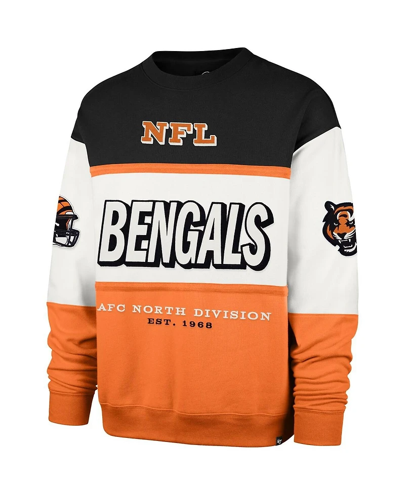 '47 Brand Men's Black/Orange Cincinnati Bengals Breeze Maximalist Sweatshirt