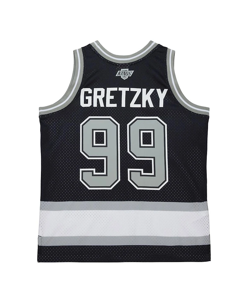 Mitchell & Ness Men's Wayne Gretzky Black Los Angeles Kings Maxed Out Fashion Basketball Jersey