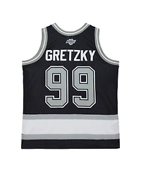 Mitchell & Ness Men's Wayne Gretzky Black Los Angeles Kings Maxed Out Fashion Basketball Jersey