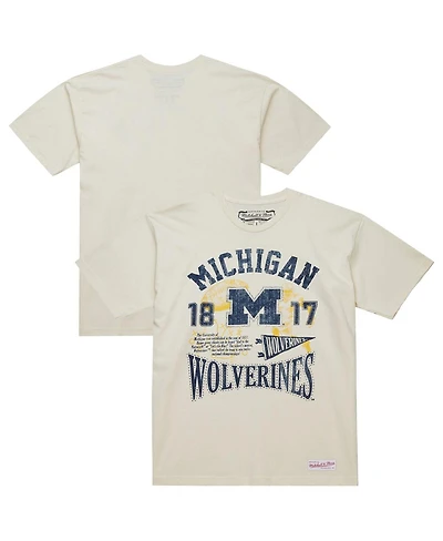 Mitchell & Ness Men's Cream Michigan Wolverines Heritage Scholar T-Shirt