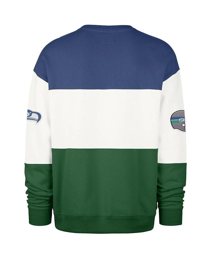 '47 Brand Men's Royal/Green Seattle Seahawks Throwback Breeze Maximalist Sweatshirt