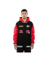 New Era Men's Black Kansas City Chiefs Full-Snap Fleece Hoodie Jacket