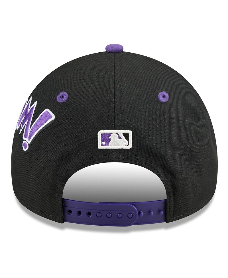 New Era Men's Black/Purple Colorado Rockies 2025 Mlb Diamond Hero Edition A-Frame 9FORTY Adjustable Hat