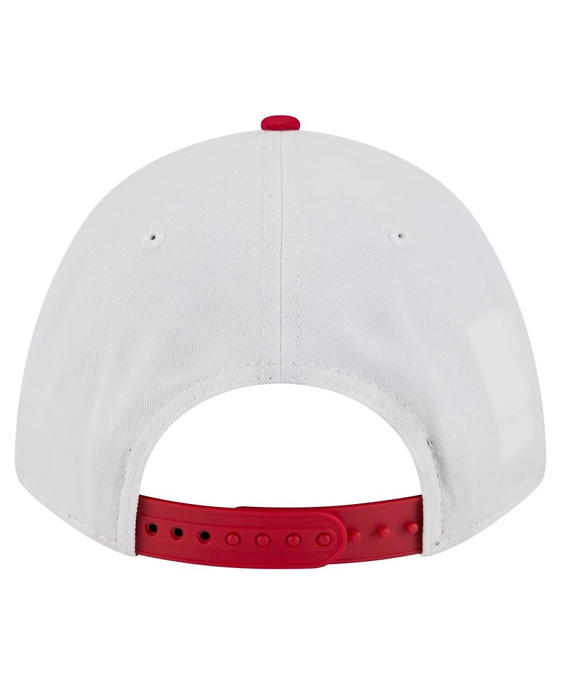 New Era Men's White/Red Nc State Wolfpack Arch Two-Tone Rope 9FORTY A-Frame M-Crown Adjustable Hat