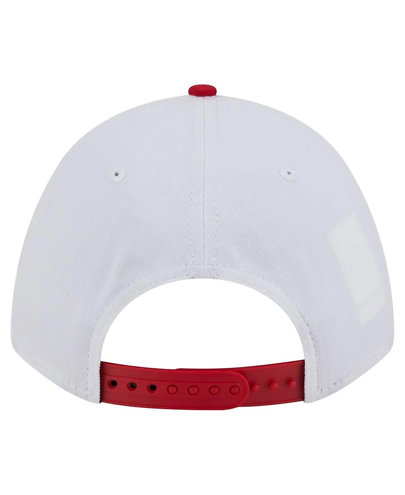 New Era Men's White/Scarlet Ohio State Buckeyes Arch Two-Tone Rope 9FORTY A-Frame M-Crown Adjustable Hat