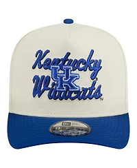 New Era Men's Cream/Royal Kentucky Wildcats Vintage Chainstitch 9FIFTY A-Frame Snapback Hat