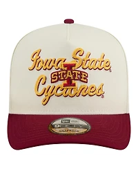 New Era Men's Cream/Cardinal Iowa State Cyclones Vintage Chainstitch 9FIFTY A-Frame Snapback Hat