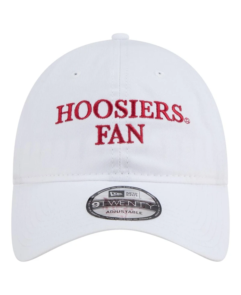 New Era Men's White Indiana Hoosiers Fan 9TWENTY Adjustable Hat