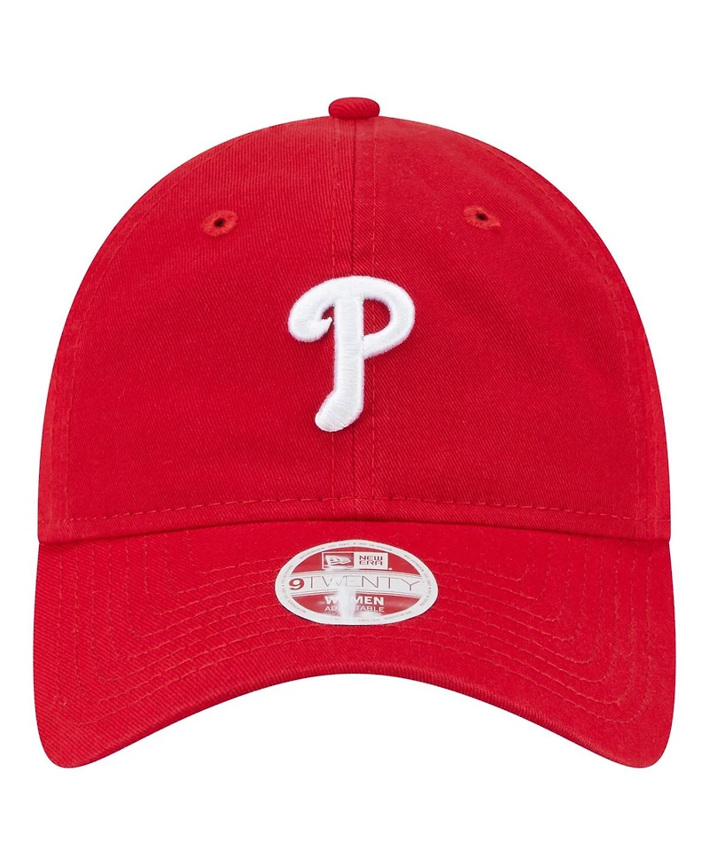 New Era Women's Red Philadelphia Phillies Ornament 9TWENTY Adjustable Hat