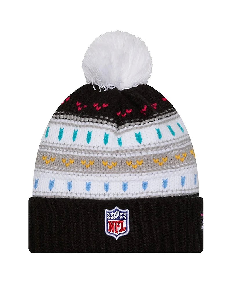New Era Women's Black Dallas Cowboys 2025 Nfl Crucial Catch Cuffed Knit with Pom Hat