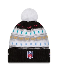 New Era Women's Black Buffalo Bills 2025 Nfl Crucial Catch Cuffed Knit with Pom Hat