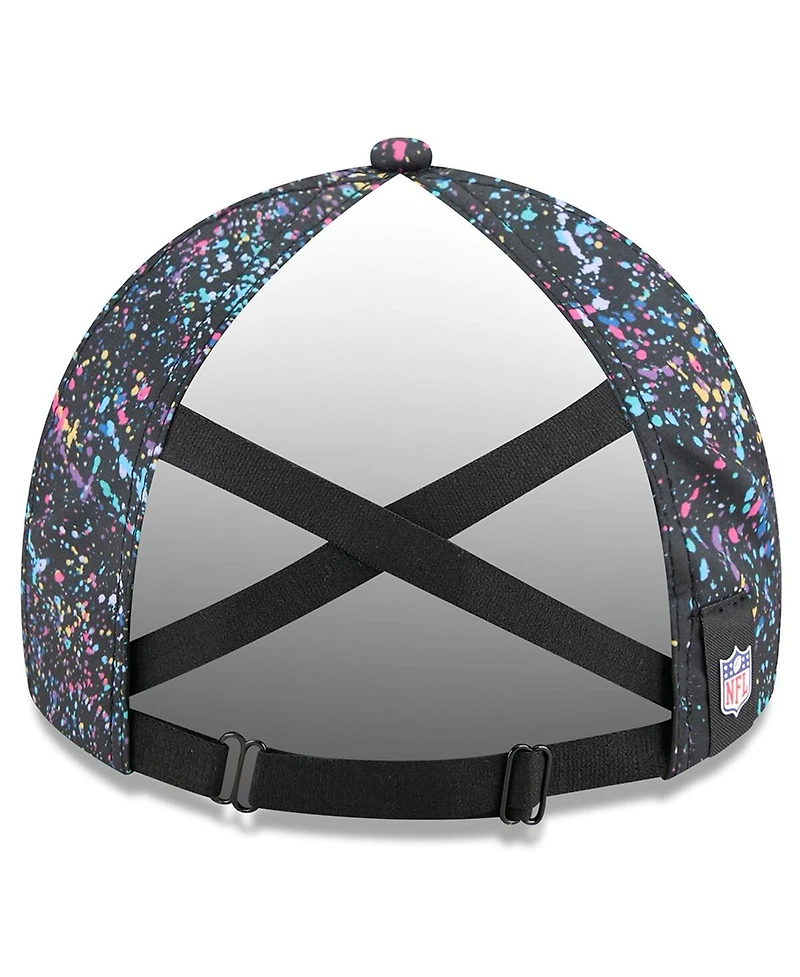 New Era Women's Black New England Patriots 2025 Nfl Crucial Catch Pony Tail Adjustable Hat