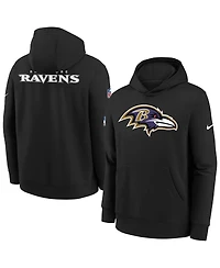 Nike Big Boys and Girls Black Baltimore Ravens Sideline Club Fleece Hoodie