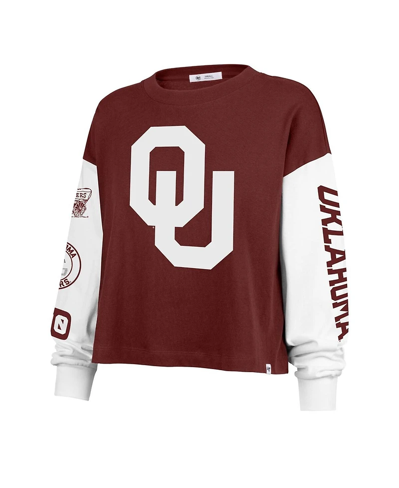 '47 Brand Women's Crimson Oklahoma Sooners Sydney Long Sleeve T-Shirt