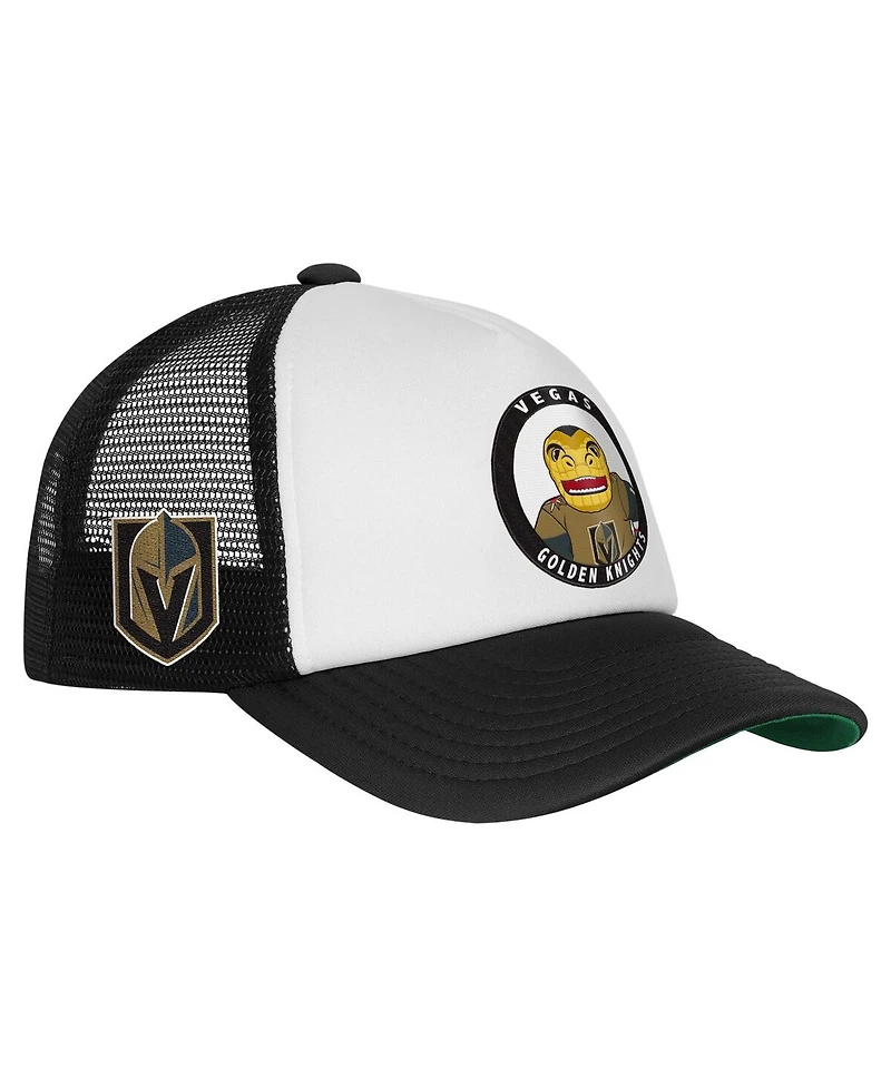 Mitchell & Ness Big Boys and Girls White Vegas Golden Knights Mascot Adjustable Trucker Hat