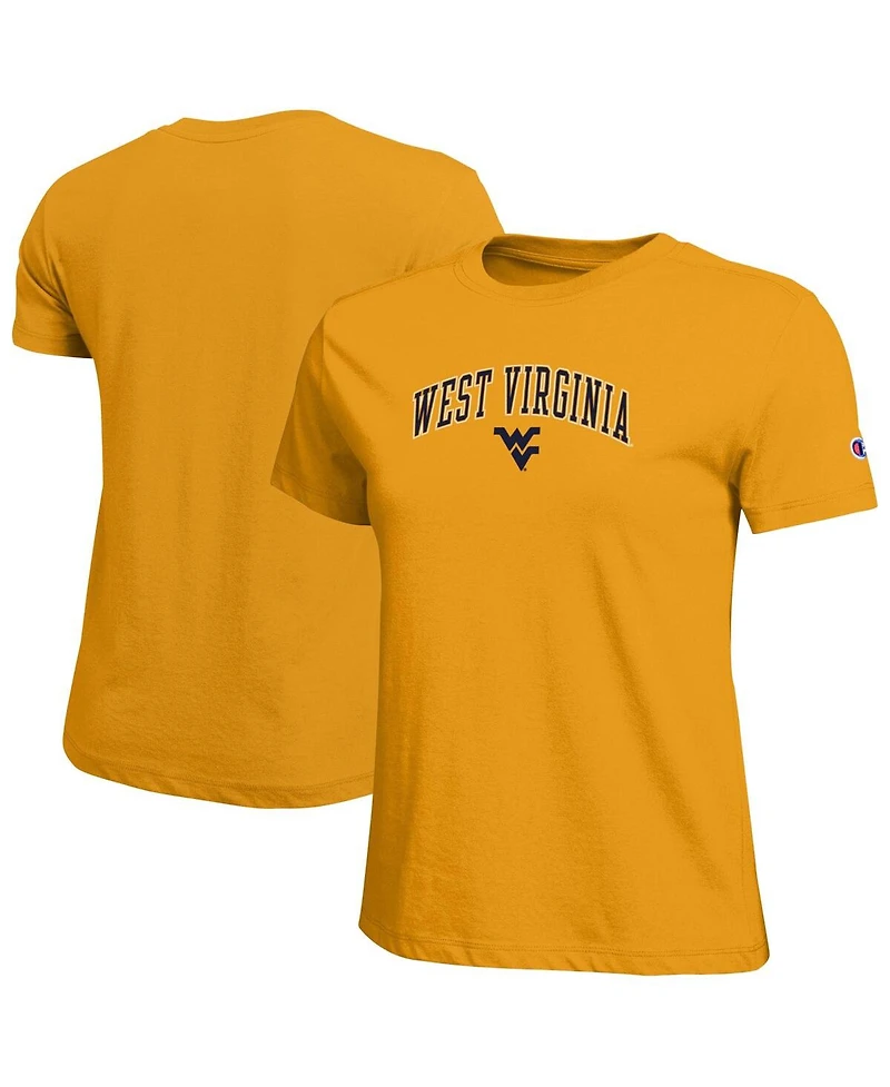 Champion Women's Gold West Virginia Mountaineers Arched Over Logo T-Shirt
