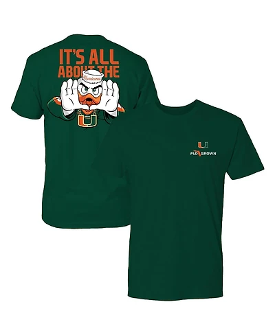 FloGrown Men's Green Miami Hurricanes Rally Mascot T-Shirt