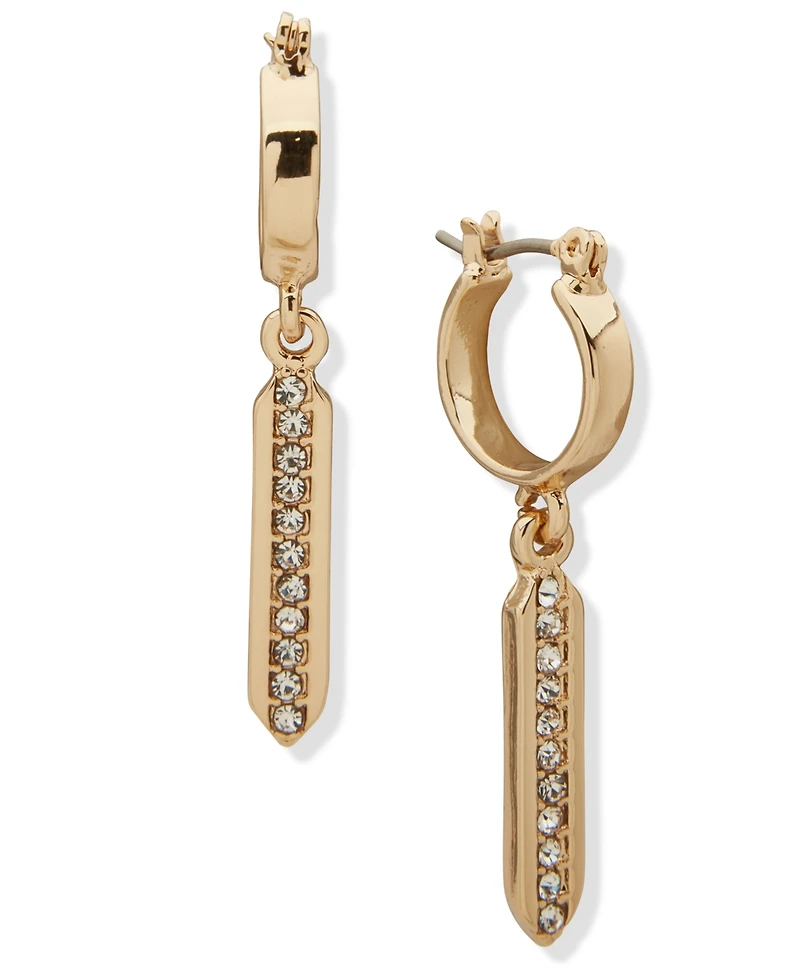 Karl Lagerfeld Paris Glass Stone Pave Bar Drop Earrings