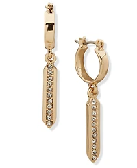 Karl Lagerfeld Paris Glass Stone Pave Bar Drop Earrings