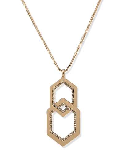 Karl Lagerfeld Paris Glass Stone Pave Crystal Pendant Necklace