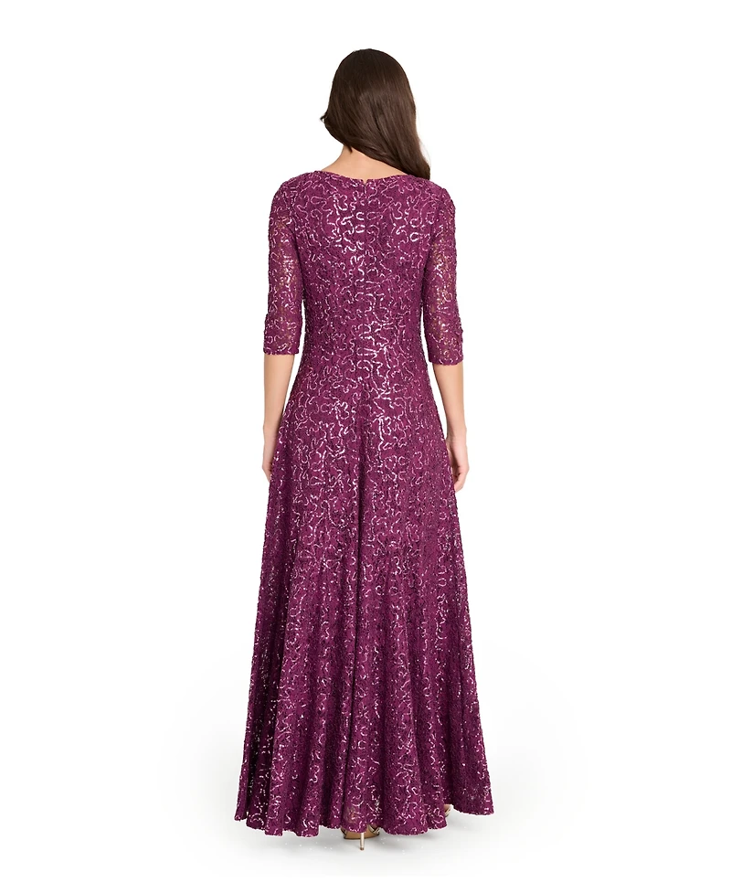Tahari Asl Women's V-Neck Beaded Gown