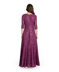Tahari Asl Women's V-Neck Beaded Gown