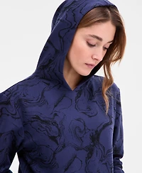Id Ideology Women's Marbled Fleece Hoodie, Macy's Exclusive