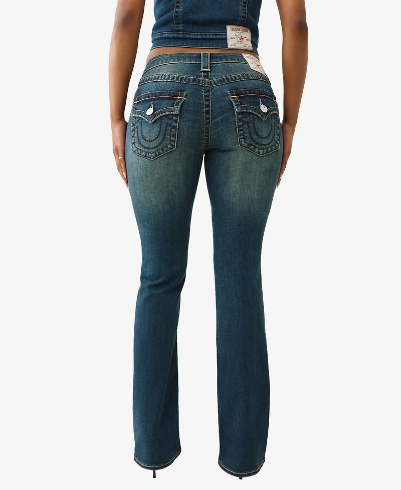 True Religion Women's Becca Bootcut Big T Flap Jeans