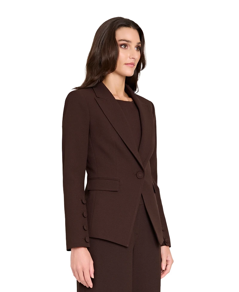 Tahari Asl Women's Peak Lapel One-Button Jacket