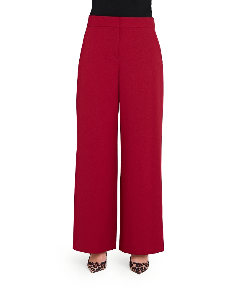 Tahari Asl Women's Mid-Rise Wide Leg Pants